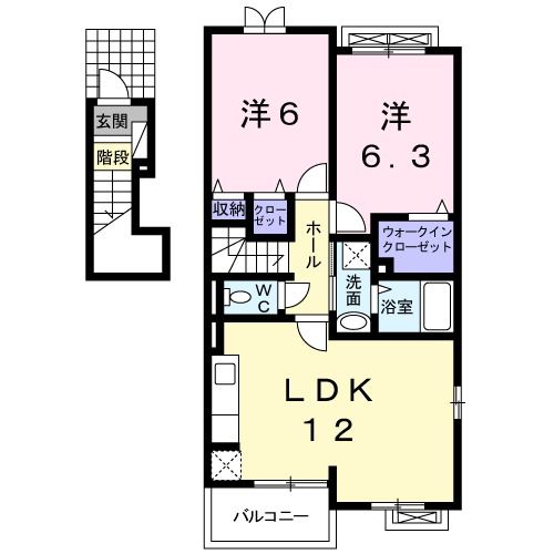 遠賀郡水巻町伊左座のアパートの間取り