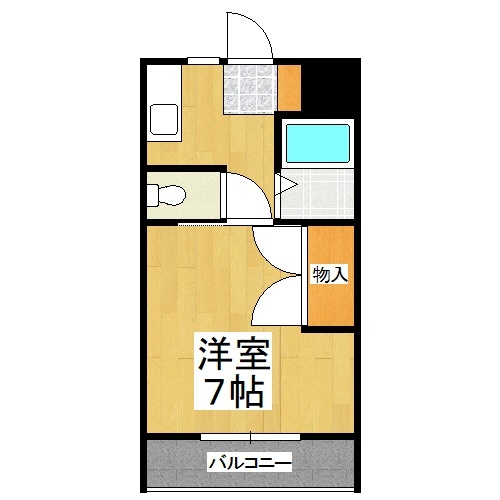 岡山市中区長岡のマンションの間取り