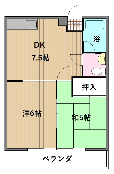 奥田ハイツの間取り