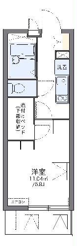 レオパレスエヴァーグリーン三条の間取り