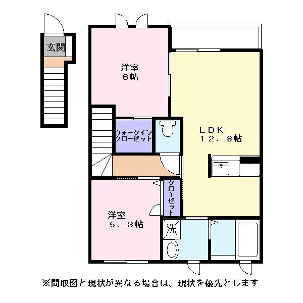 米原市下多良のアパートの間取り