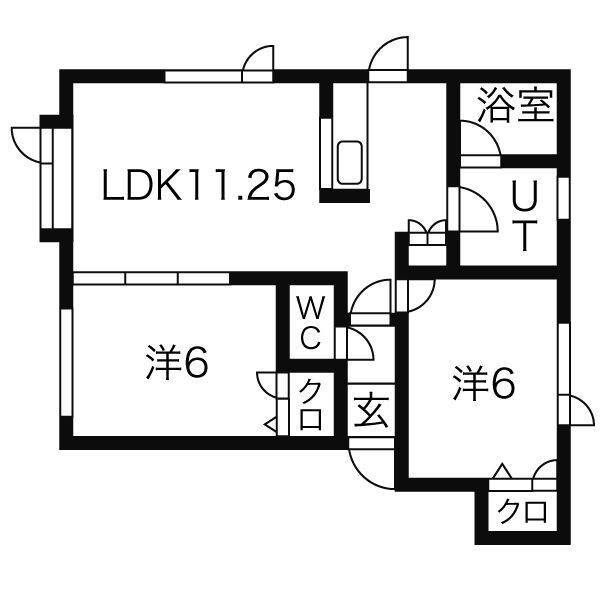 北海道札幌市白石区川下四条２（アパート）の賃貸物件の間取り