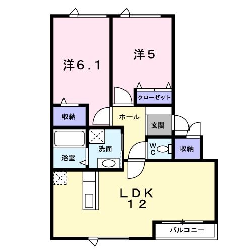 札幌市北区新琴似十条のアパートの間取り