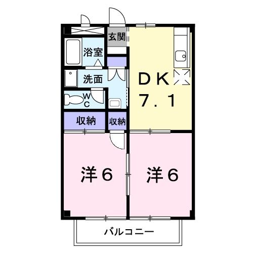 北茨城市大津町北町のアパートの間取り