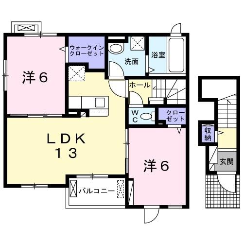 市原市南国分寺台のアパートの間取り