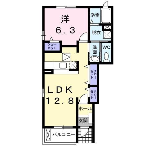 四国中央市豊岡町長田のアパートの間取り