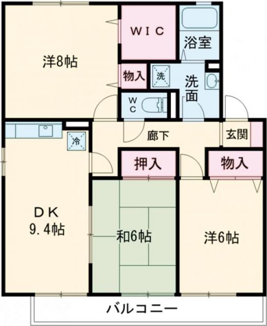 泉佐野市日根野のアパートの間取り