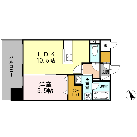 長崎市銅座町のマンションの間取り