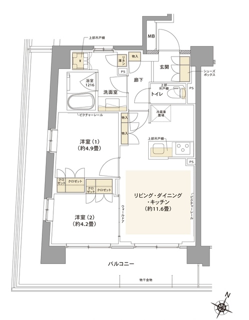 北区赤羽南のマンションの間取り