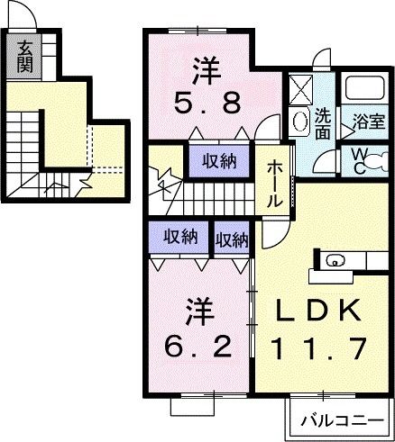 サンビレッジ　オノＡの間取り