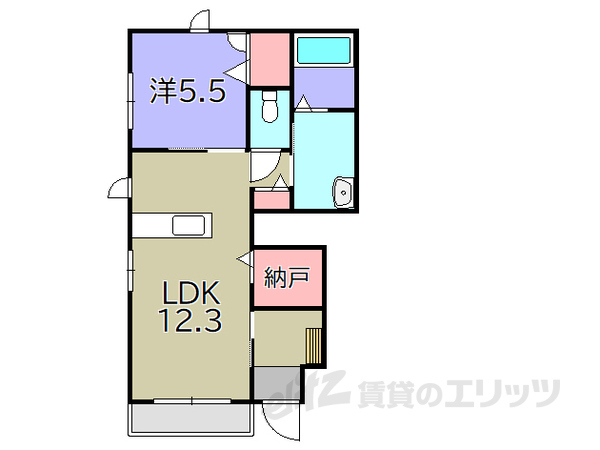 コンフォーザ東近江　B棟の間取り