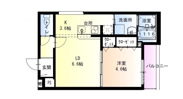 フジパレス高石千代田３番館の間取り