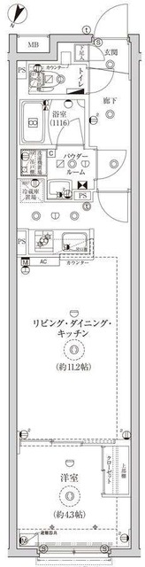 グローリオシェルト池袋2の間取り