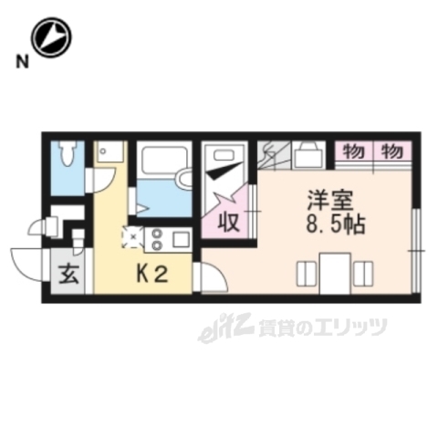 甲賀市甲南町野尻のアパートの間取り