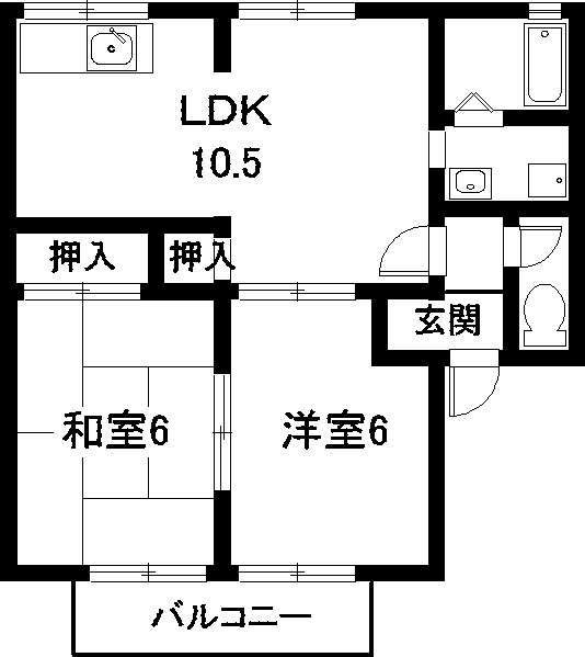 名古屋市中川区野田のアパートの間取り