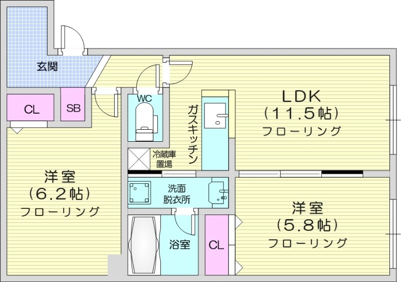 メニーズコート北園プレミアの間取り