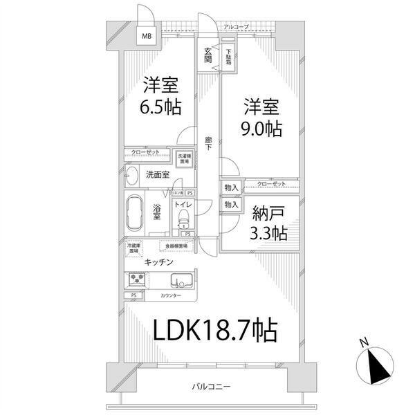 キャッスルコート飾磨の間取り