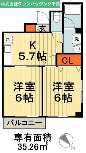 千葉市中央区弁天のマンションの間取り