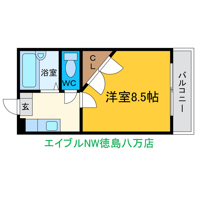 徳島市大原町のマンションの間取り