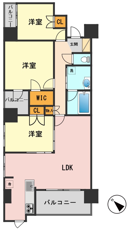 【江戸川区松江のマンションの間取り】