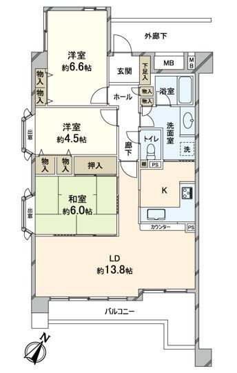 カルム鎌倉城廻の間取り