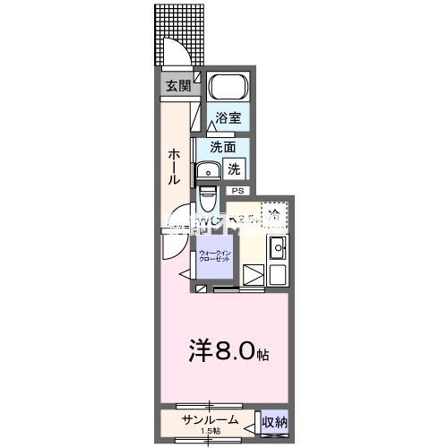 小郡市小郡のアパートの間取り