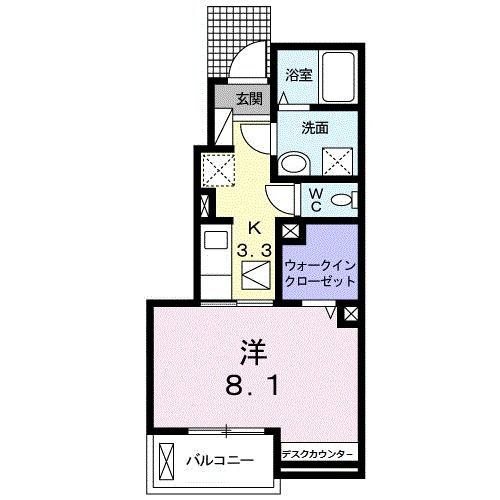 岩沼市下野郷のアパートの間取り