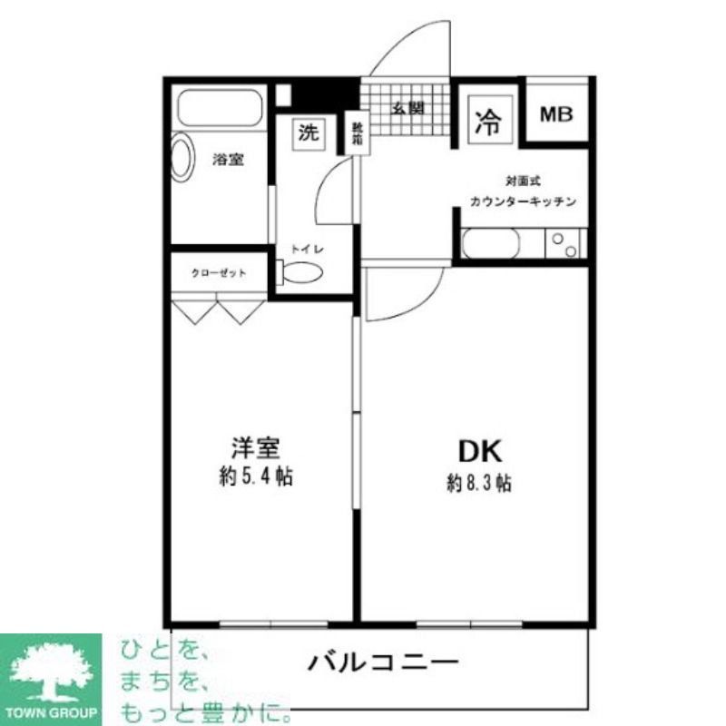 新宿区市谷本村町のマンションの間取り