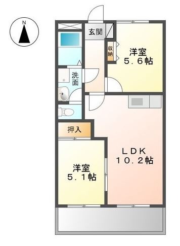 倉敷市児島田の口のマンションの間取り