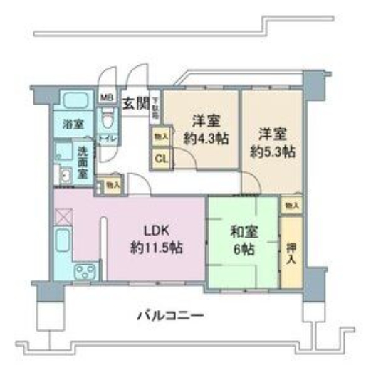 名古屋市緑区鶴が沢のマンションの間取り