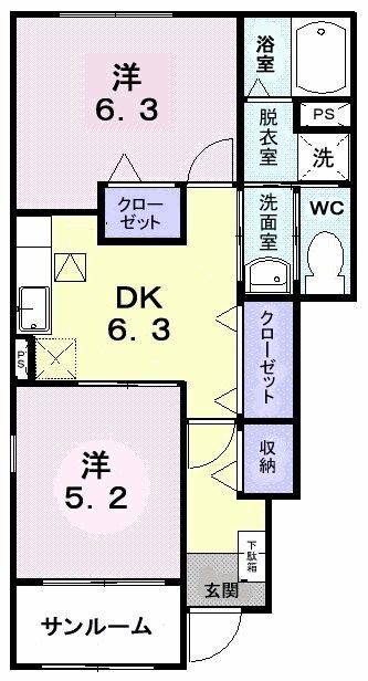 エアリー　フィールドIIの間取り