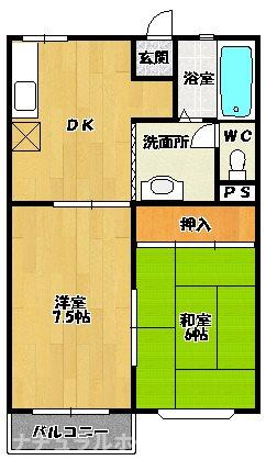 豊橋市西郷町のアパートの間取り