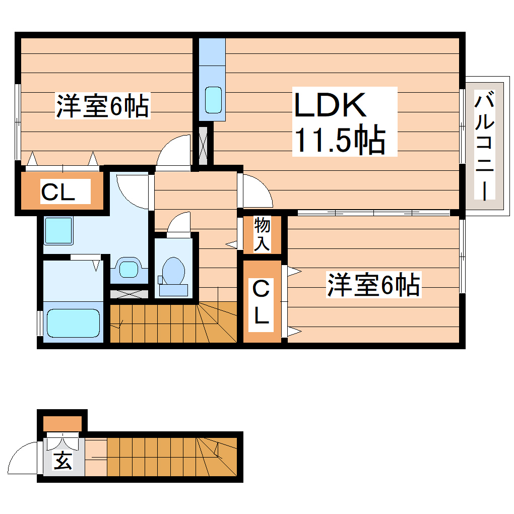 アンビックス利府　壱番館の間取り