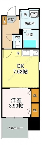 広島市中区河原町のマンションの間取り