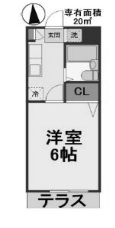 千葉市稲毛区天台のアパートの間取り