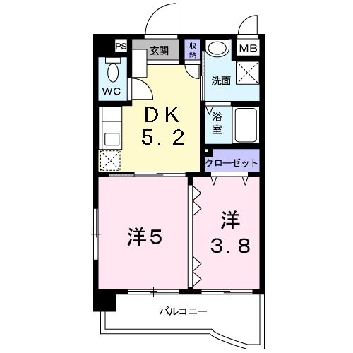 北九州市八幡西区山寺町のマンションの間取り