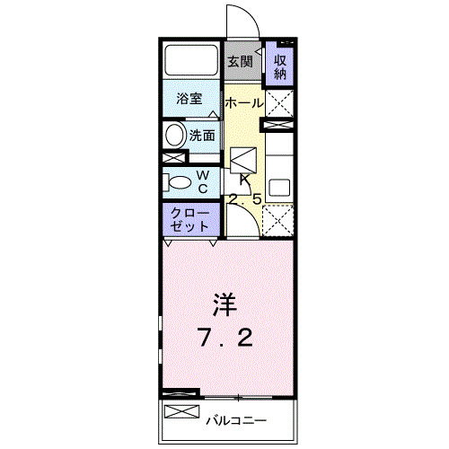 和歌山市北野のアパートの間取り