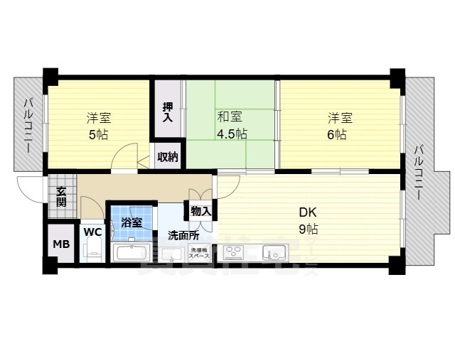 エクセラート八尾の間取り