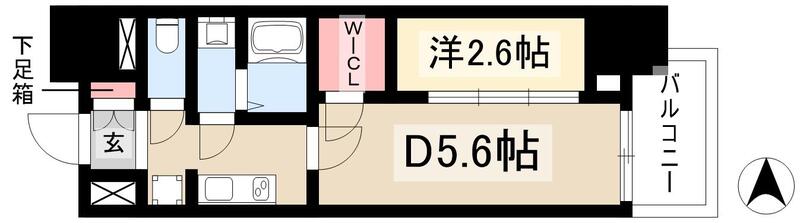 エステムコート名古屋新栄VI アートテラスの間取り