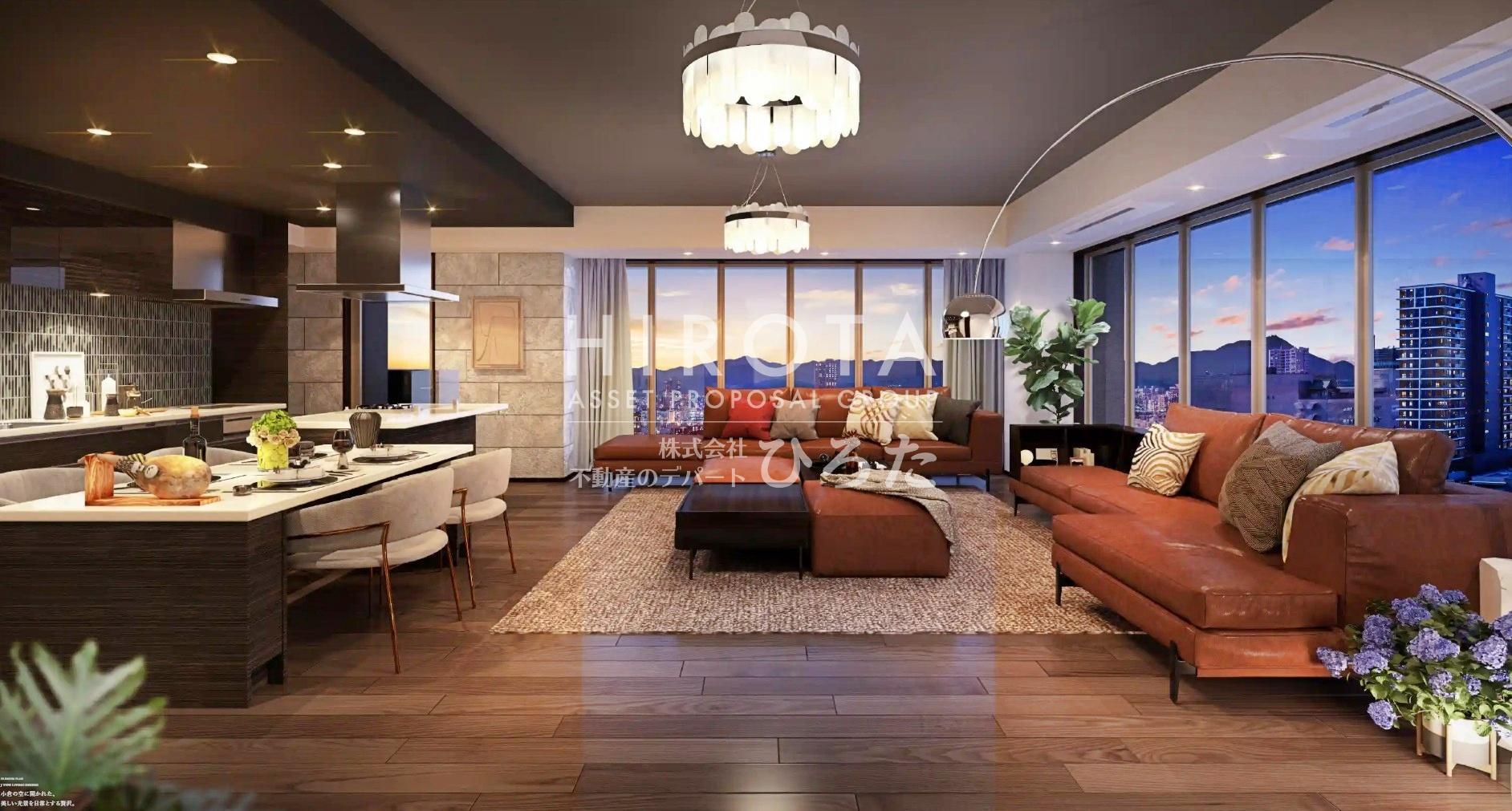 居室・リビング　完成予想図、パース画像になります。