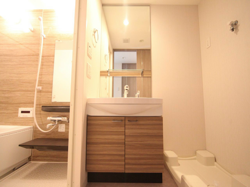 洗面設備　脱衣所　独立洗面台（シャンプードレッサー）収納スペース有