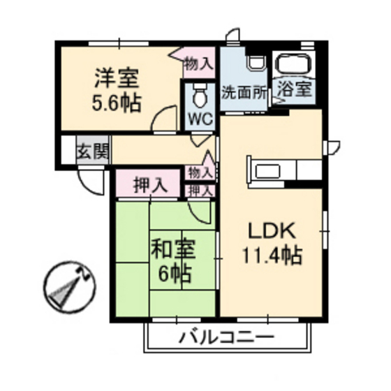 ハピネスK A棟の間取り写真
