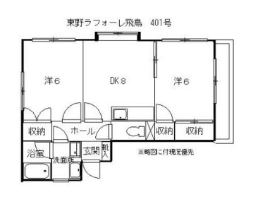 東野ラフォーレ飛鳥の間取り写真