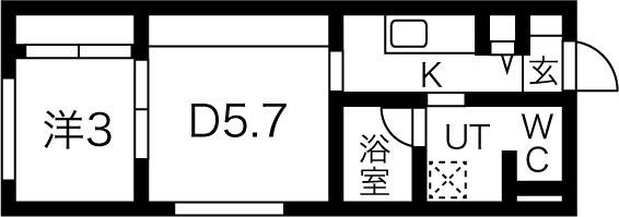 メニーズコート南郷13stの間取り写真