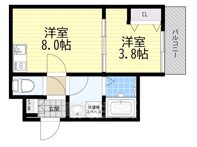 ＪＲ東海道本線 岸辺駅 徒歩8分 3階建 築1年の間取り写真