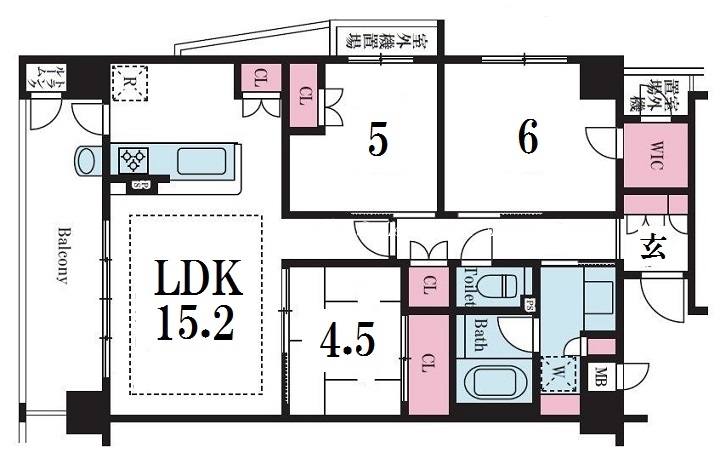 【京都市東山区本町１丁目のマンションの間取り】