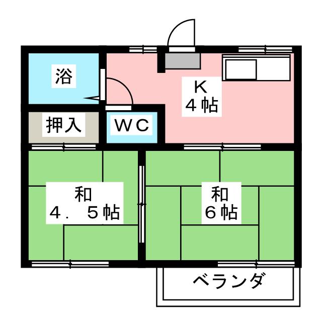 タウニーＫ・Ｈの間取り