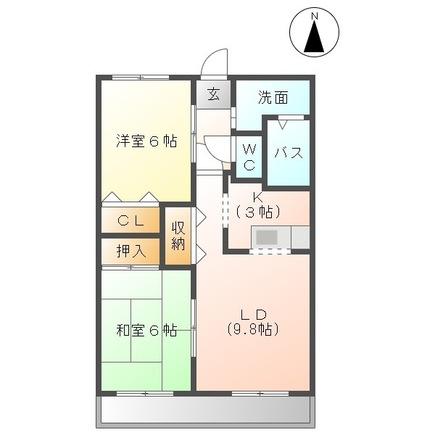 瀬戸市塩草が丘のマンションの間取り