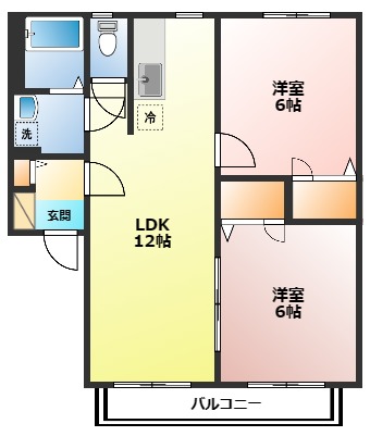 足柄上郡開成町延沢のアパートの間取り