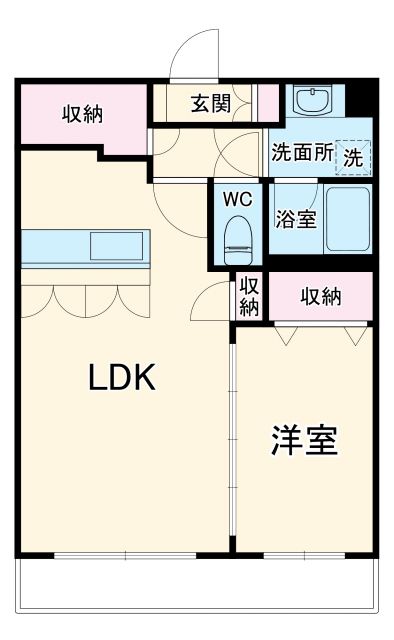 袋井市上山梨のマンションの間取り